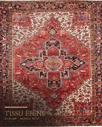Tapis Heriz 1930 après — restauration des dégâts de mites